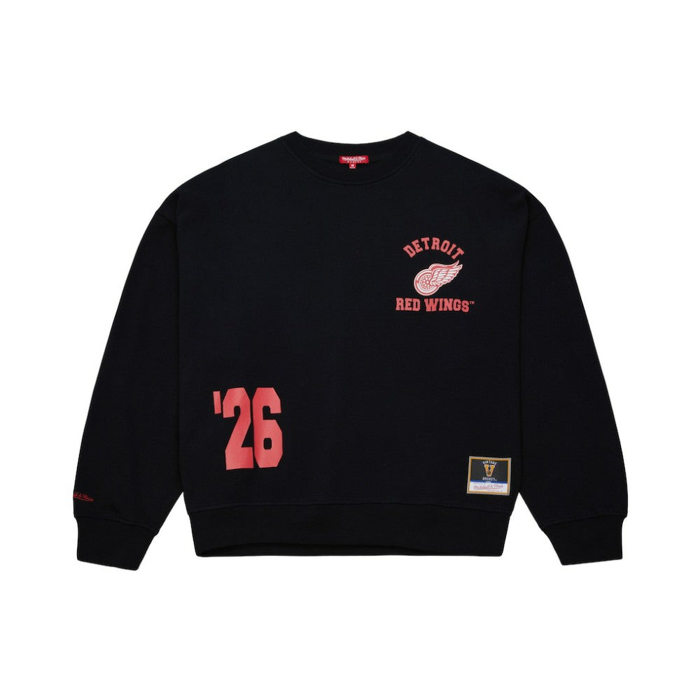 Detroit Red Wings Mitchell & Ness Women's Vintage Crewneck Sweatshirt - Black - NHL 203398446
