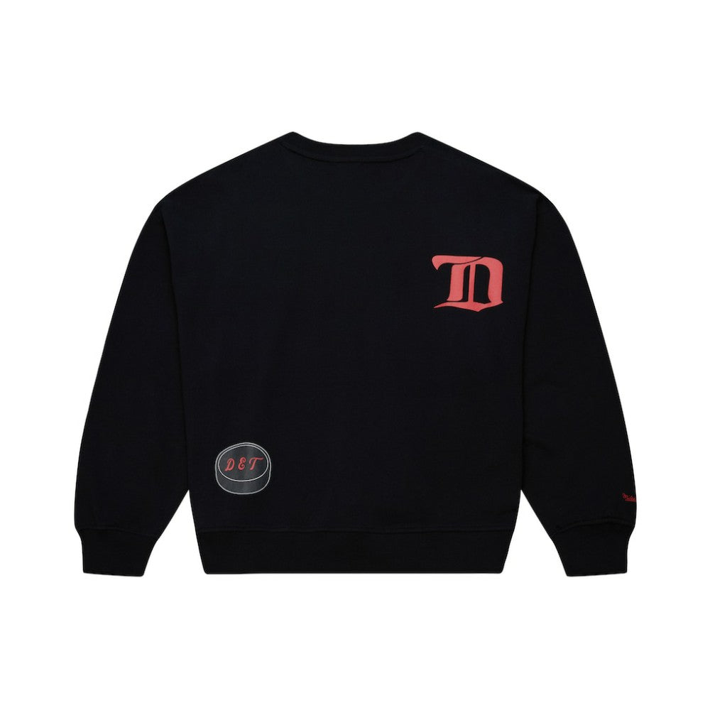 Detroit Red Wings Mitchell & Ness Women's Vintage Crewneck Sweatshirt - Black - NHL 203398446