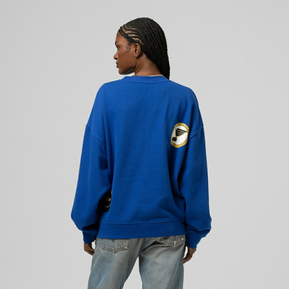 St. Louis Blues Mitchell & Ness Women's Vintage Crewneck Sweatshirt - Blue - NHL 203398447