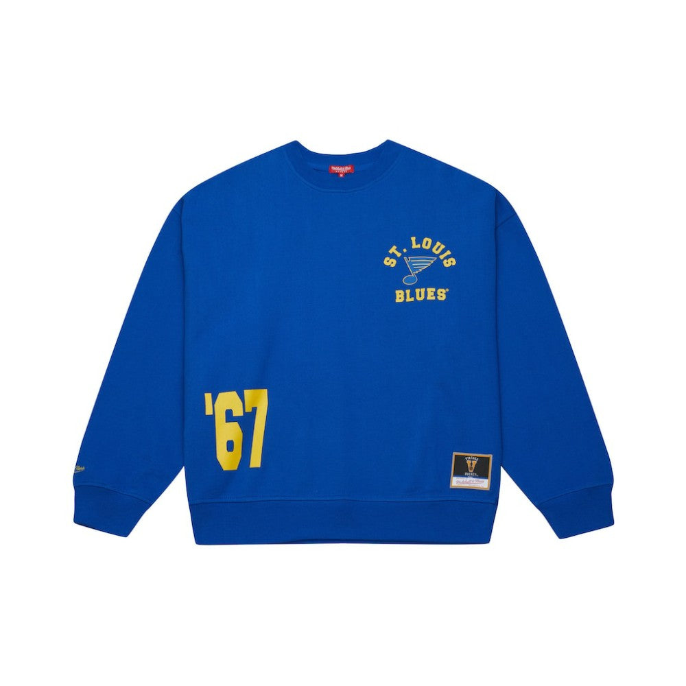 St. Louis Blues Mitchell & Ness Women's Vintage Crewneck Sweatshirt - Blue - NHL 203398447