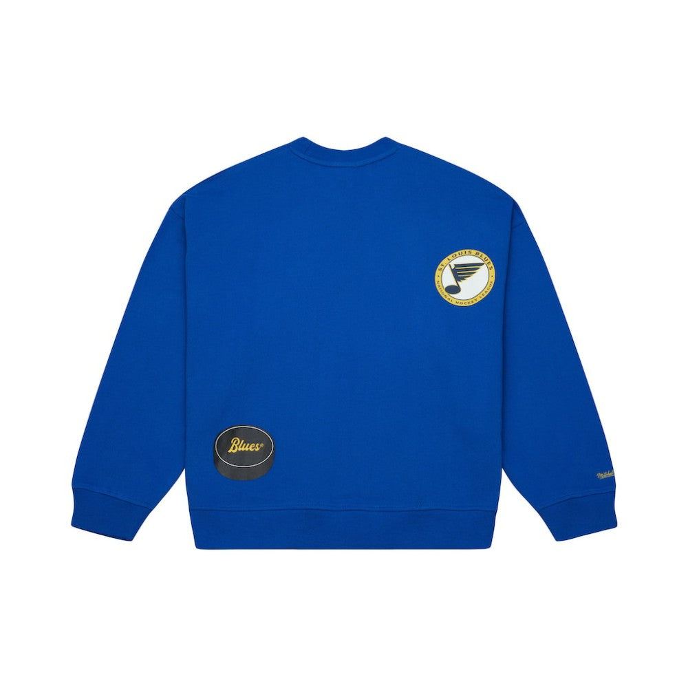 St. Louis Blues Mitchell & Ness Women's Vintage Crewneck Sweatshirt - Blue - NHL 203398447