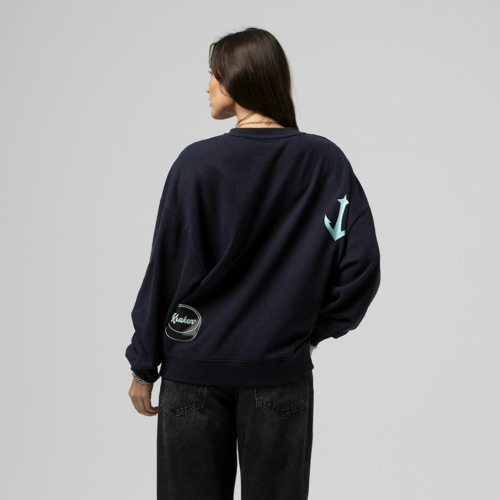 Seattle Kraken Mitchell & Ness Women's Vintage Crewneck Sweatshirt - Deep Sea Blue - NHL 203398448