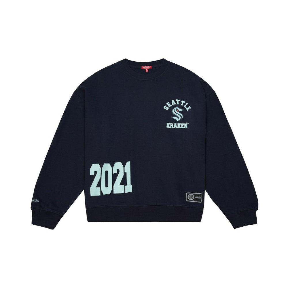 Seattle Kraken Mitchell & Ness Women's Vintage Crewneck Sweatshirt - Deep Sea Blue - NHL 203398448