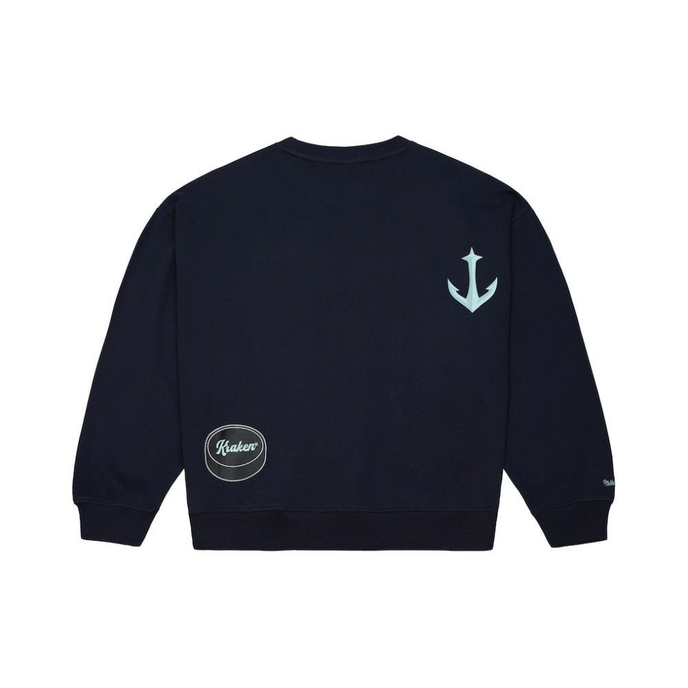 Seattle Kraken Mitchell & Ness Women's Vintage Crewneck Sweatshirt - Deep Sea Blue - NHL 203398448