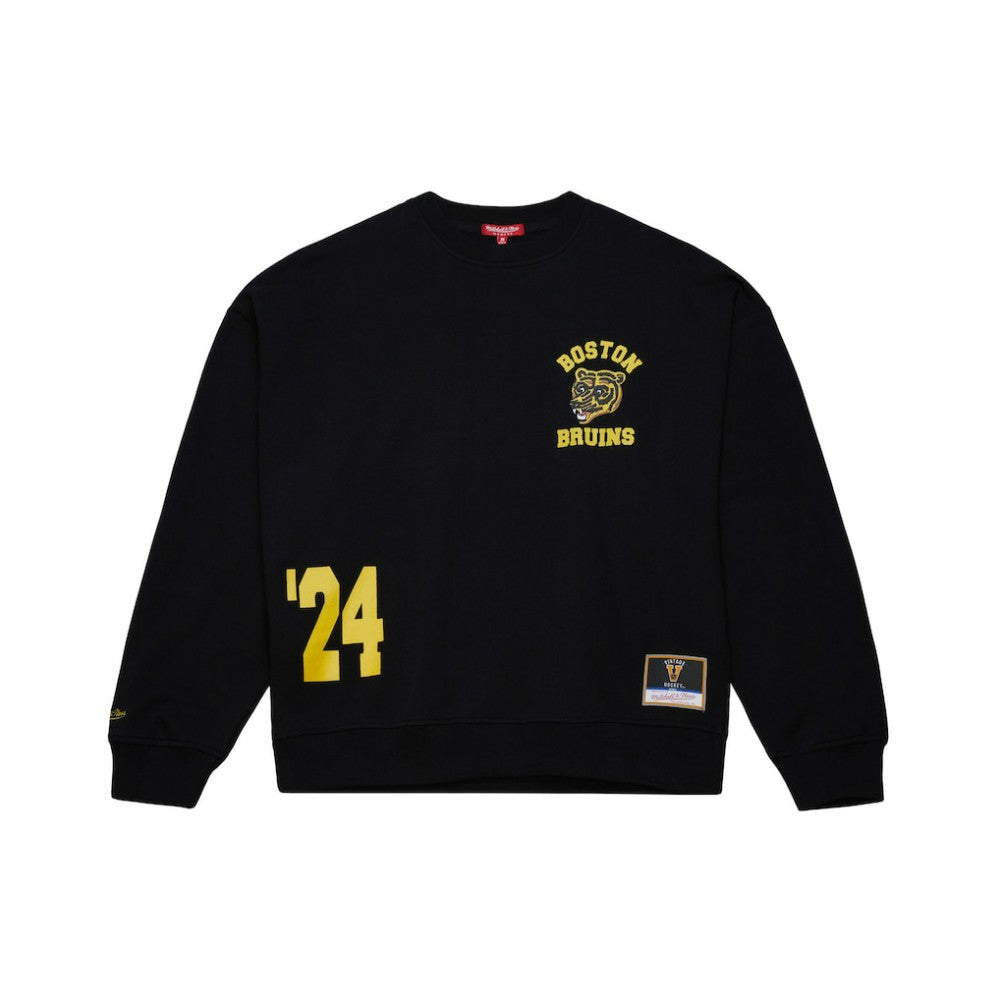 Boston Bruins Mitchell & Ness Women's Vintage Crewneck Sweatshirt - Black - NHL 203398449