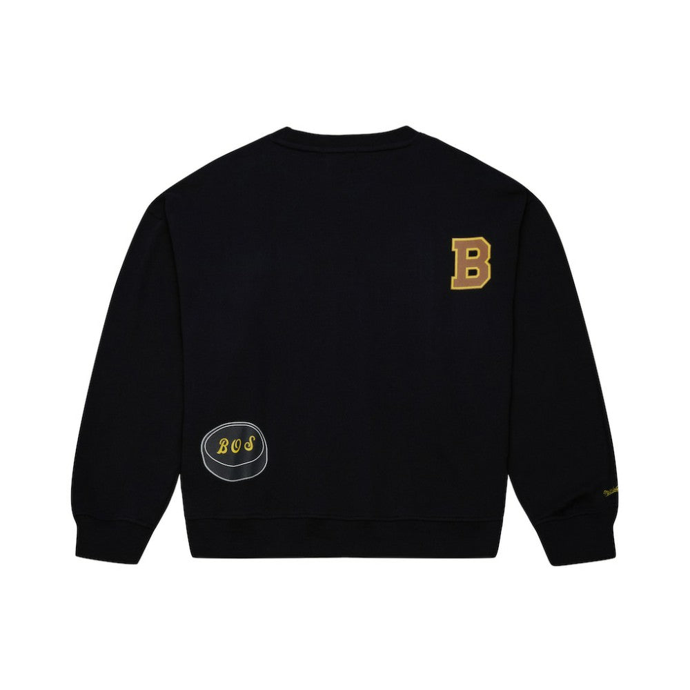 Boston Bruins Mitchell & Ness Women's Vintage Crewneck Sweatshirt - Black - NHL 203398449