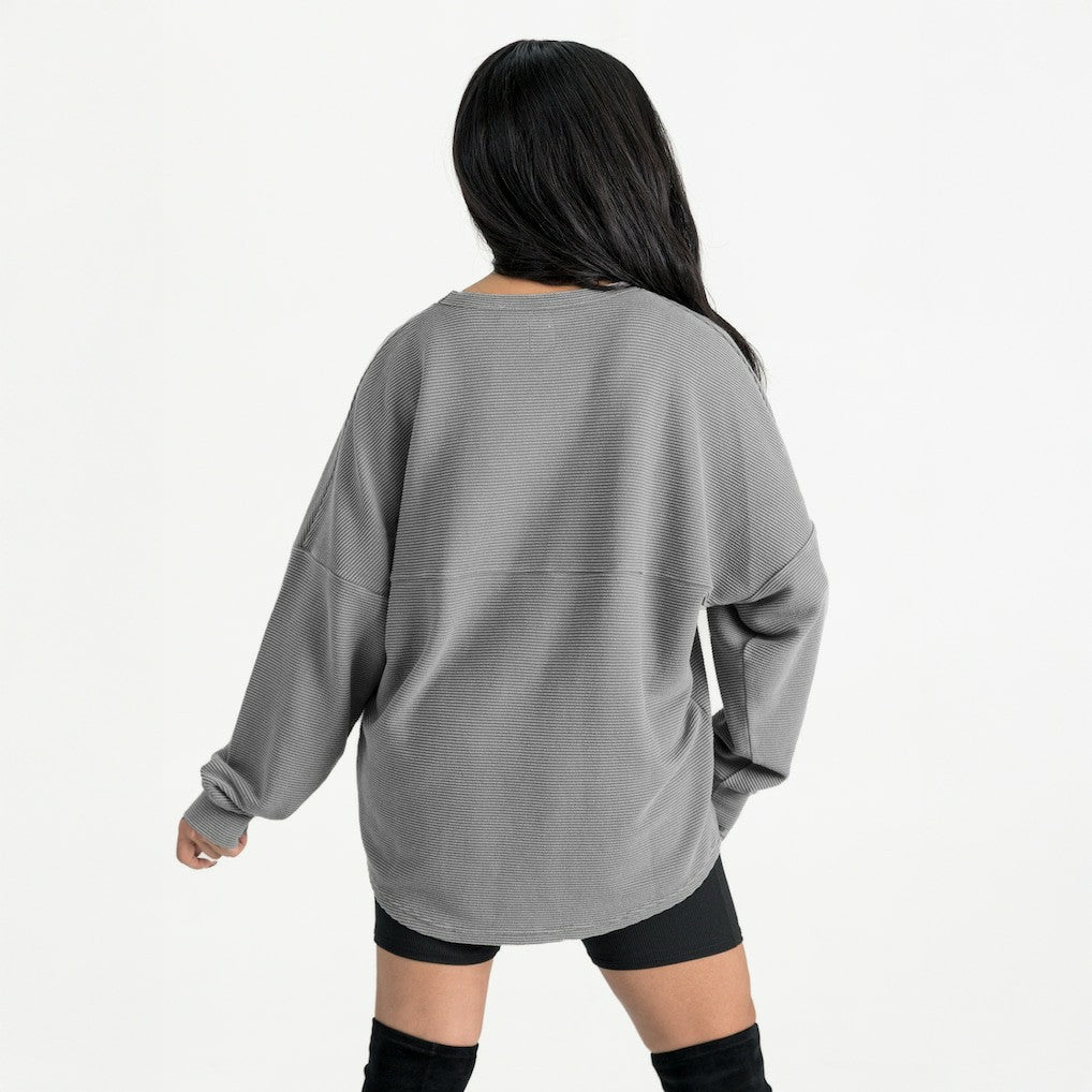 Arizona Cardinals Gameday Couture Women's Oversized Pure Motion Corded Sweatshirt Gray