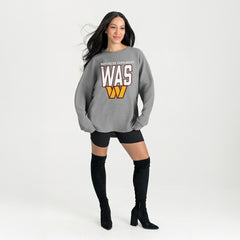 Washington Commanders Gameday Couture Women's Oversized Pure Motion Corded Sweatshirt Gray