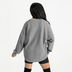 Buffalo Bills Gameday Couture Women's Oversized Pure Motion Corded Sweatshirt Gray