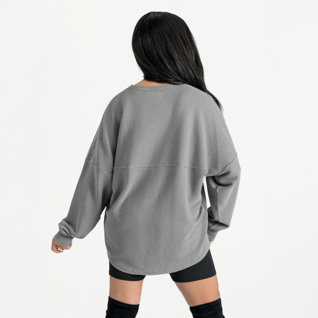Houston Texans Gameday Couture Women's Oversized Sweet Victory Corded Sweatshirt Gray