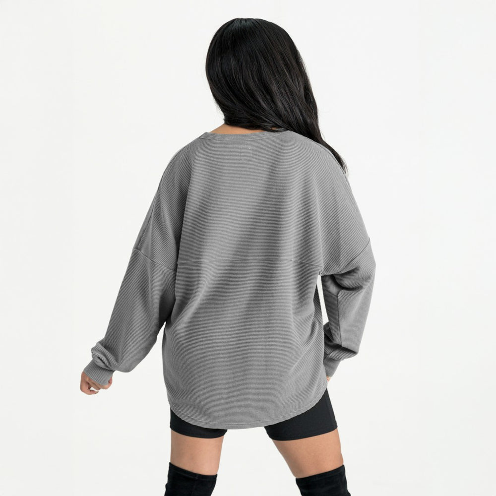 Houston Texans Gameday Couture Women's Oversized Sweet Victory Corded Sweatshirt Gray