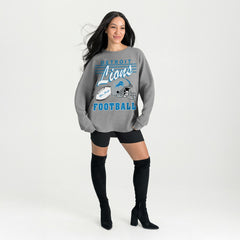 Detroit Lions Gameday Couture Women's Oversized Sweet Victory Corded Sweatshirt Gray