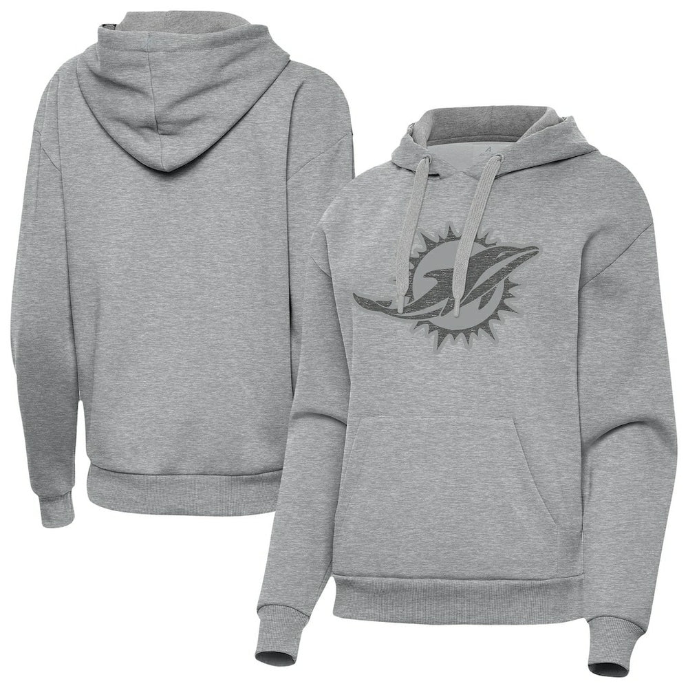 Miami Dolphins Antigua Women's Victory Hoodie Heather Gray