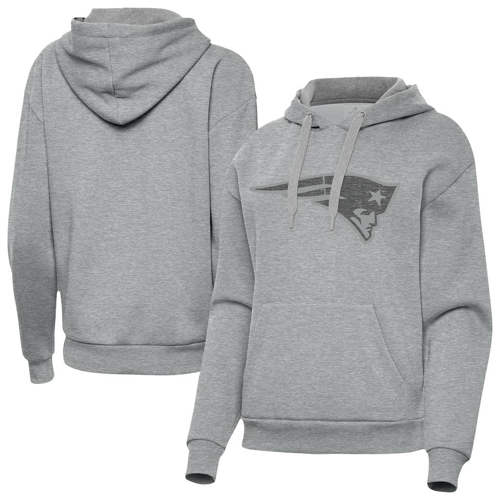 New England Patriots Antigua Women's Victory Hoodie Heather Gray