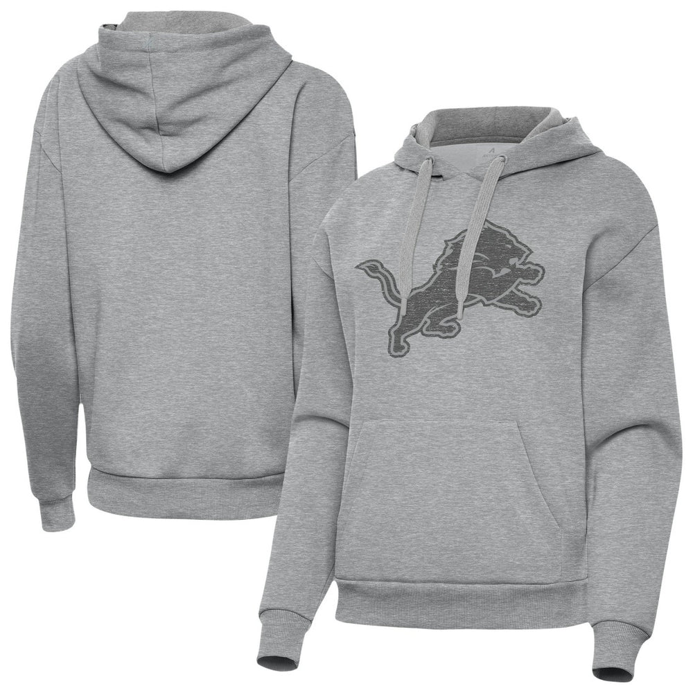 Detroit Lions Antigua Women's Victory Hoodie Heather Gray
