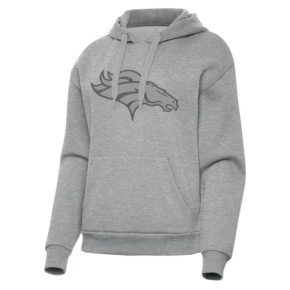 Denver Broncos Antigua Women's Victory Hoodie Heather Gray
