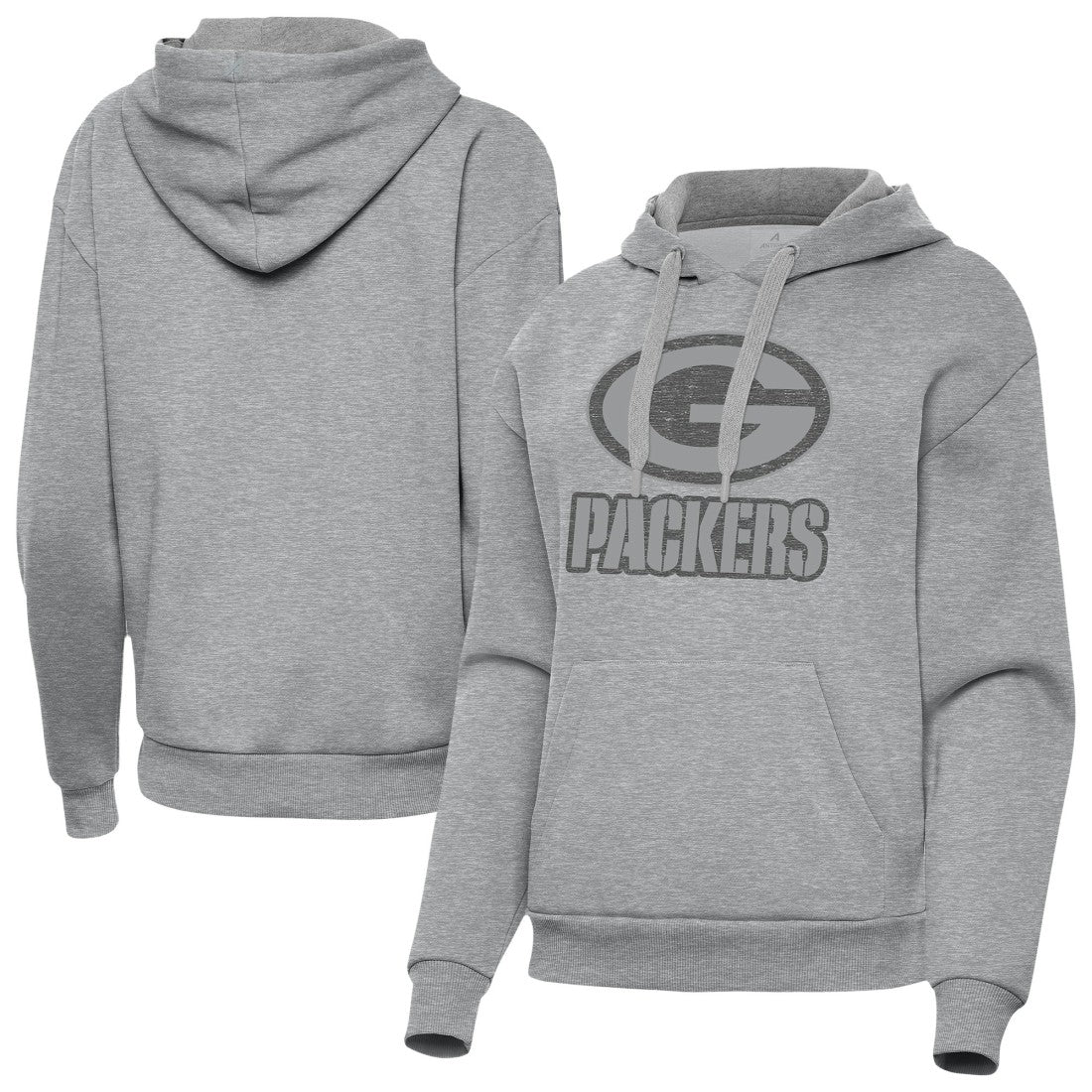Green Bay Packers Antigua Women's Victory Hoodie Heather Gray