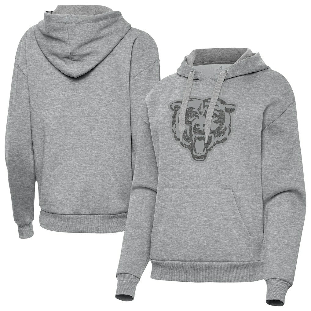 Chicago Bears Antigua Women's Victory Hoodie Heather Gray