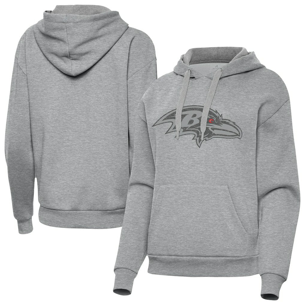 Baltimore Ravens Antigua Women's Victory Hoodie Heather Gray
