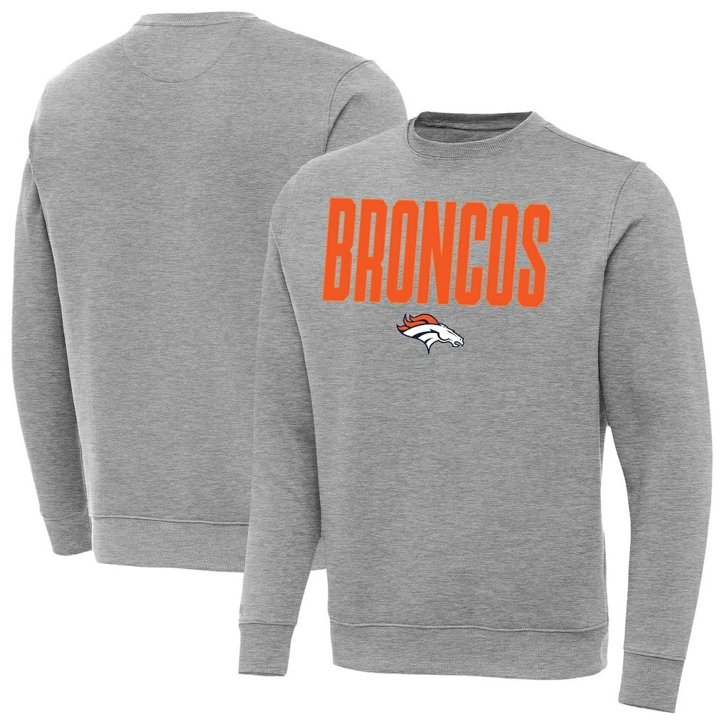 Denver Broncos Antigua Victory Sweatshirt Heather Gray