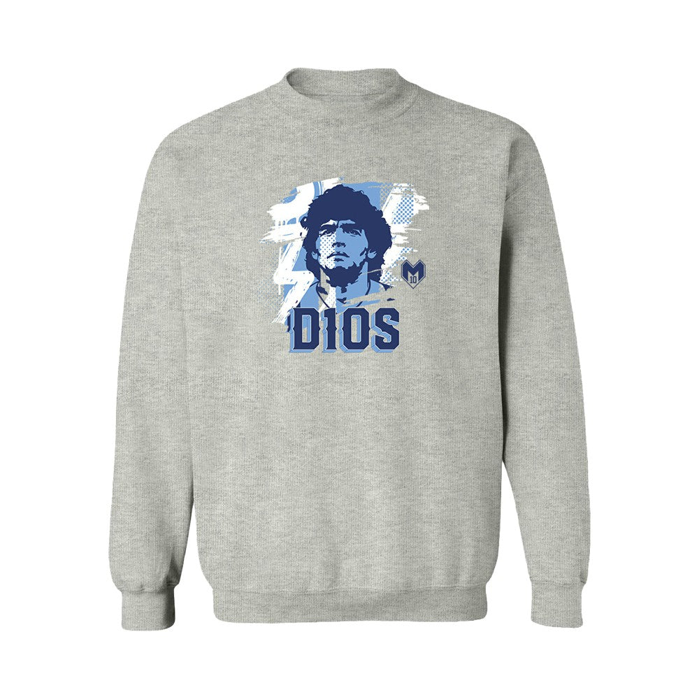 Diego Maradona Argentina National Team Vive La Fete Women's D10S Sweatshirt Gray