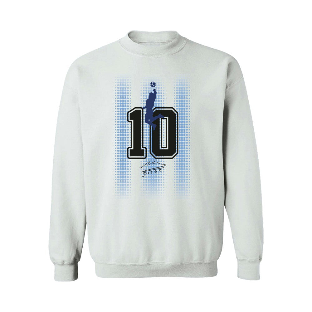 Diego Maradona Argentina National Team Vive La Fete Women's Number & Signature Sweatshirt White
