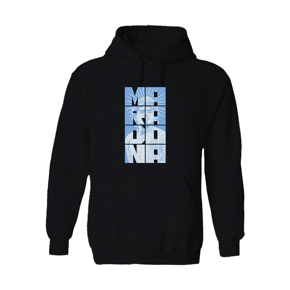 Diego Maradona Argentina National Team Vive La Fete Portrait Hoodie Black