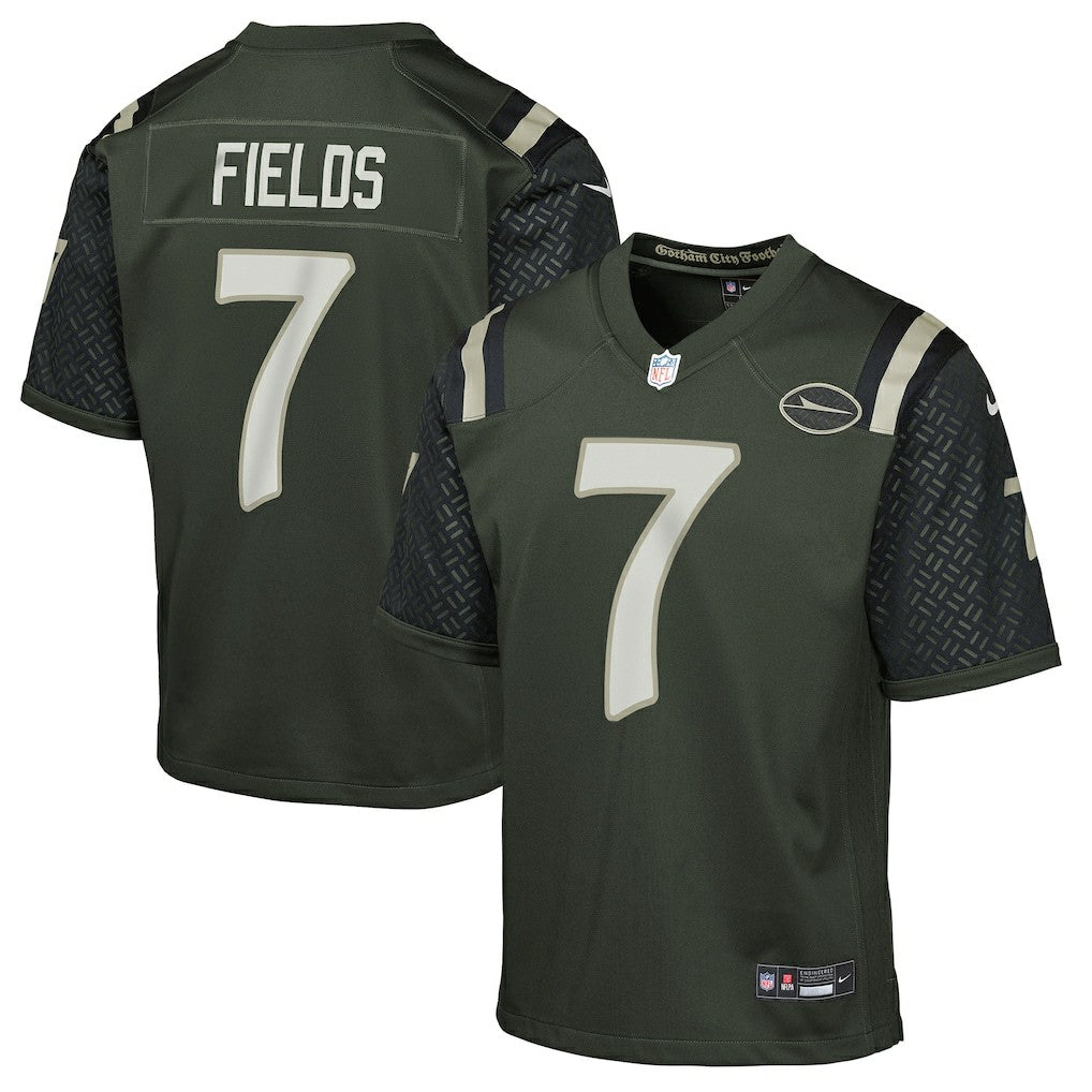 Nike Justin Fields New York Jets Youth 2025 Rivalries Collection Game Jersey Gotham Green