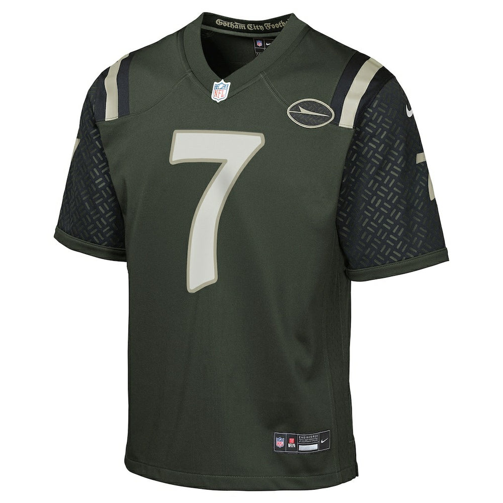 Nike Justin Fields New York Jets Youth 2025 Rivalries Collection Game Jersey Gotham Green