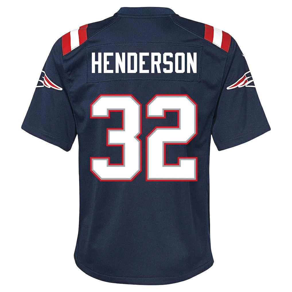 Nike TreVeyon Henderson New England Patriots Youth Team Game Jersey Navy