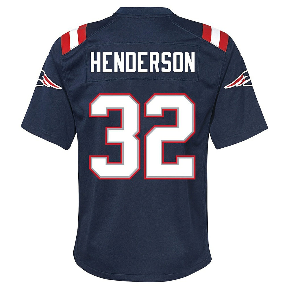 Nike TreVeyon Henderson New England Patriots Youth Team Game Jersey Navy