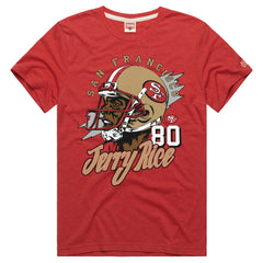 Jerry Rice San Francisco 49ers Homage Unisex Retired Player Classic Caricature T-Shirt Scarlet