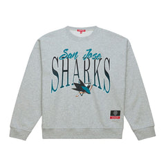 San Jose Sharks Mitchell & Ness Women's Hockey Night Sweatshirt - Heather Gray - NHL 203403311