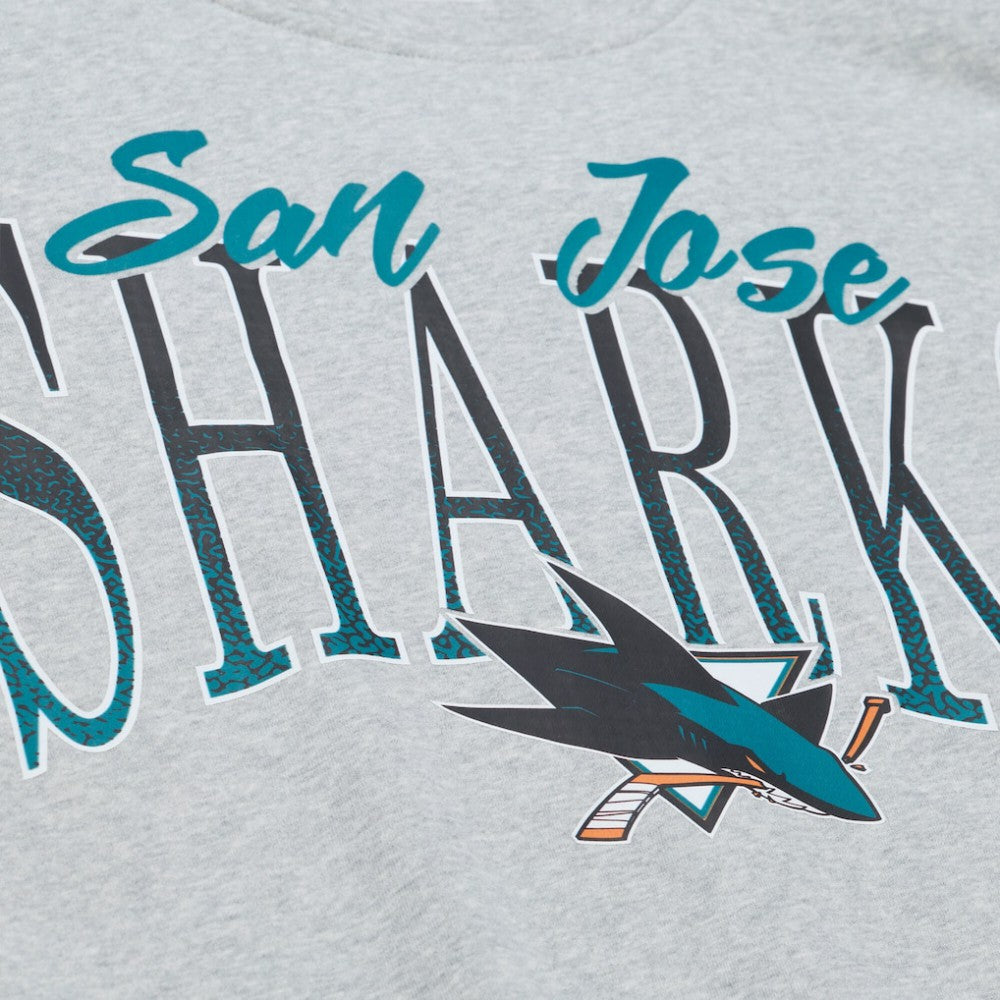 San Jose Sharks Mitchell & Ness Women's Hockey Night Sweatshirt - Heather Gray - NHL 203403311