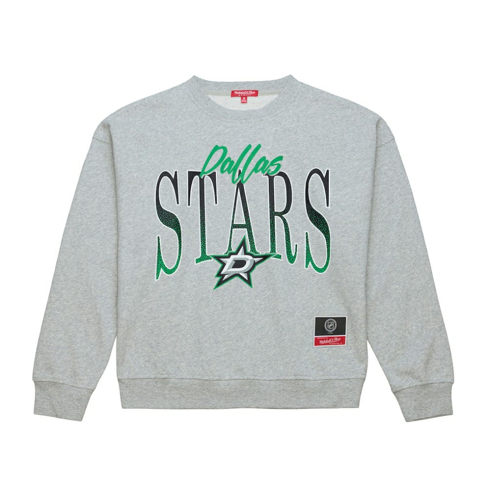 Dallas Stars Mitchell & Ness Women's Hockey Night Sweatshirt - Heather Gray - NHL 203403320
