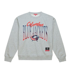 Columbus Blue Jackets Mitchell & Ness Women's Hockey Night Sweatshirt - Heather Gray - NHL 203403323
