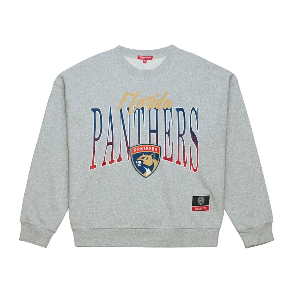 Florida Panthers Mitchell & Ness Women's Hockey Night Sweatshirt - Heather Gray - NHL 203403327