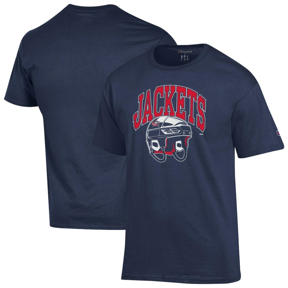 Columbus Blue Jackets Champion Helmet T-Shirt - Navy - NHL 203407089