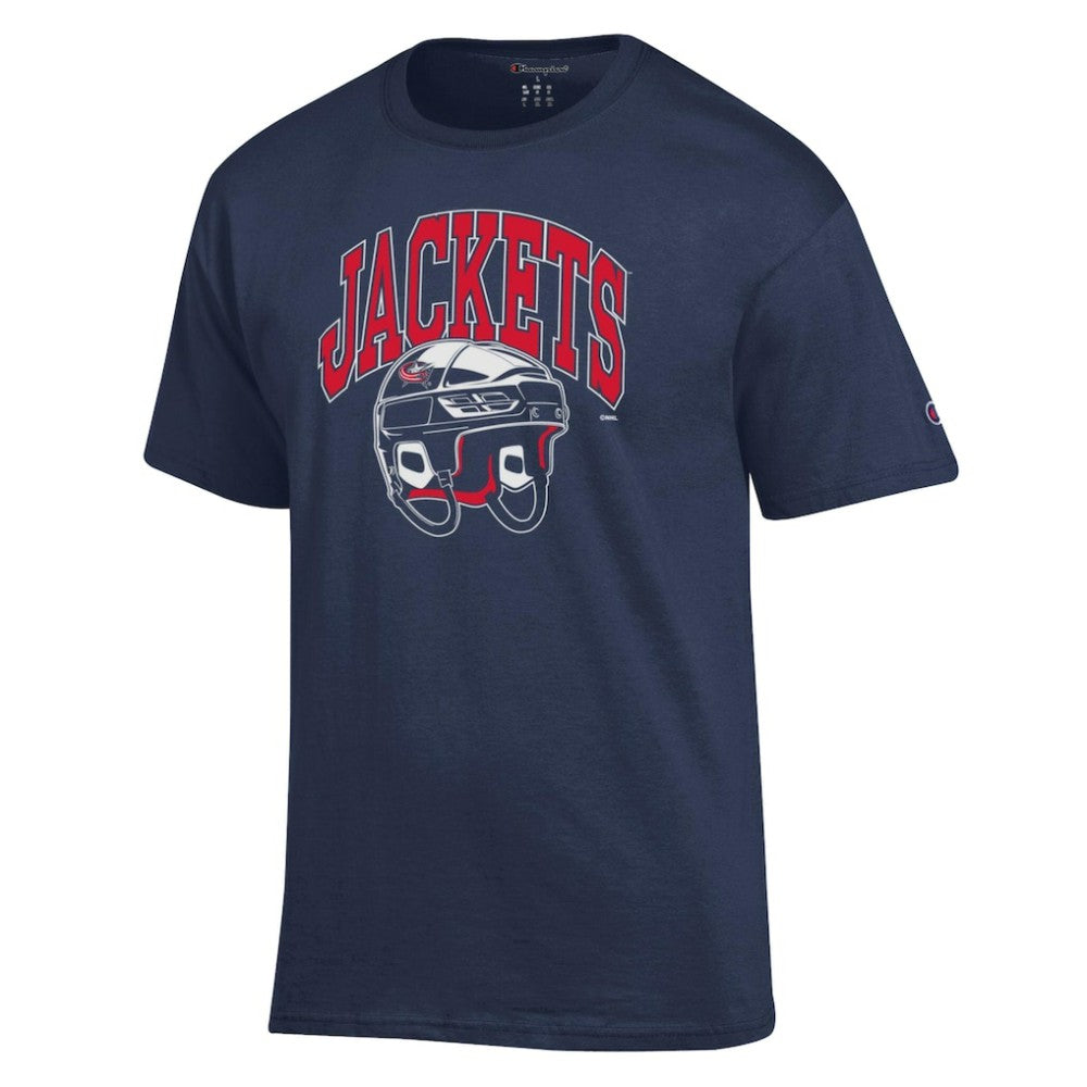 Columbus Blue Jackets Champion Helmet T-Shirt - Navy - NHL 203407089