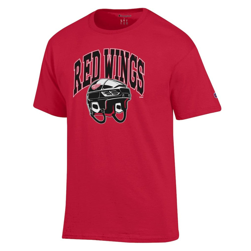 Detroit Red Wings Champion Helmet T-Shirt - Red - NHL 203407091