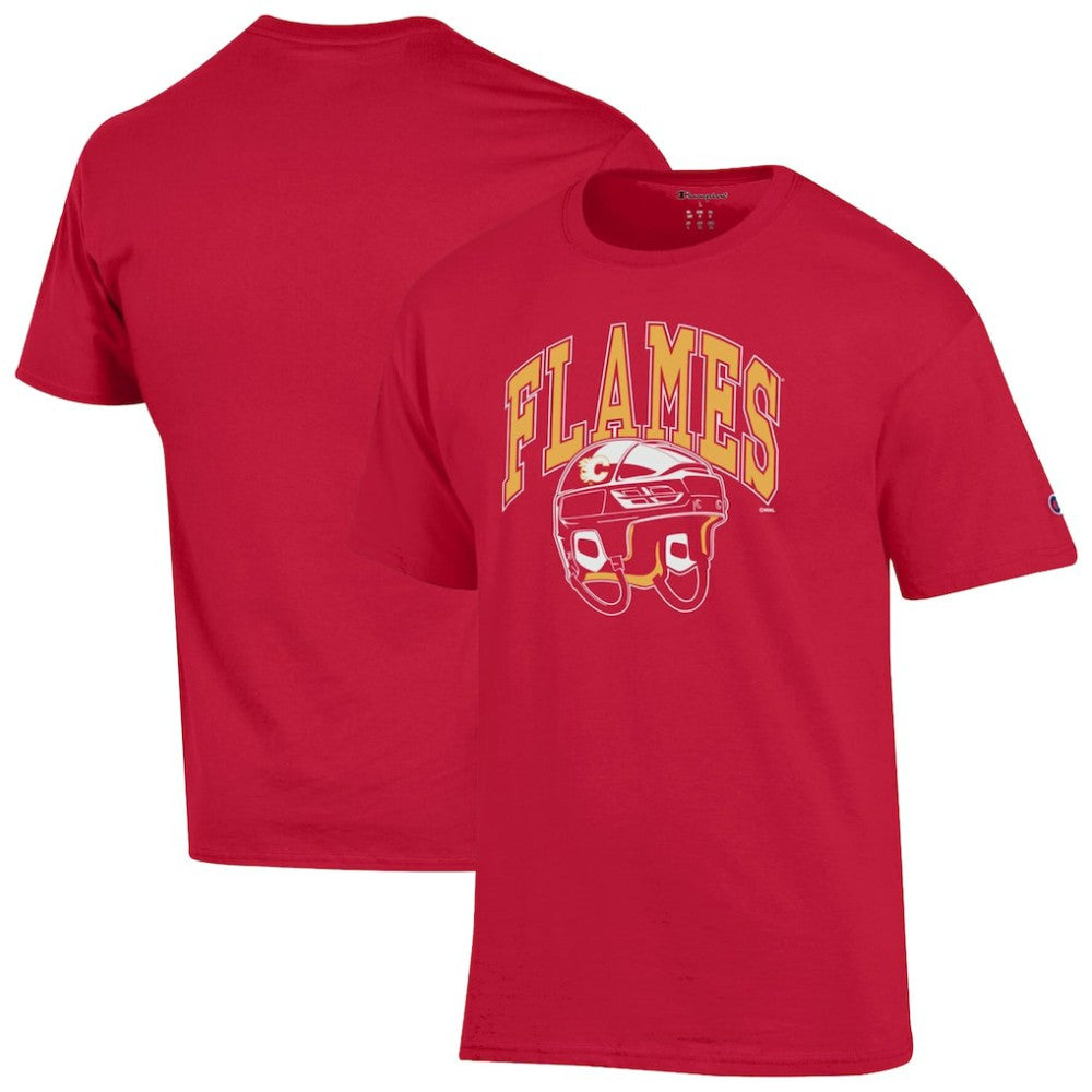 Calgary Flames Champion Helmet T-Shirt - Red - NHL 203407092