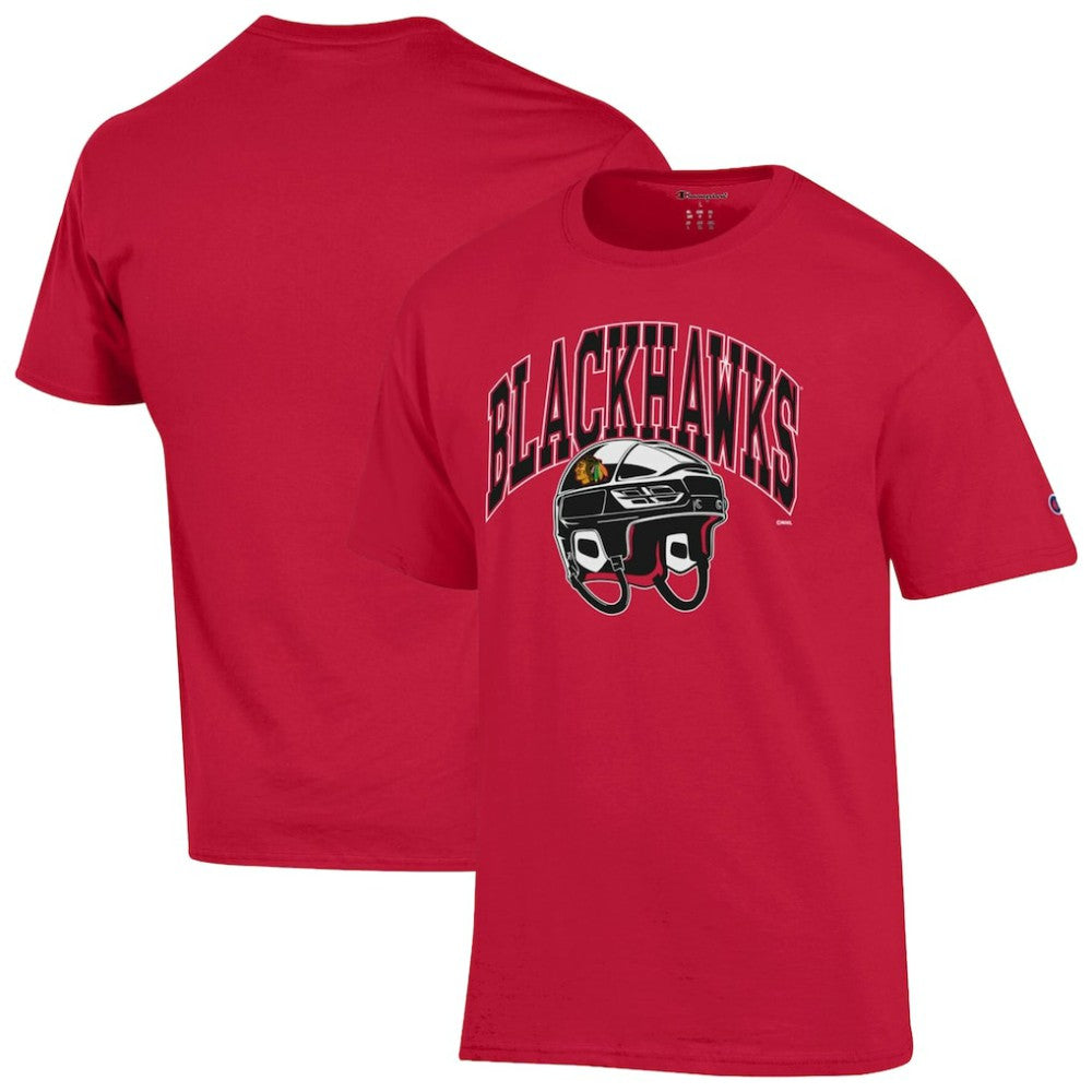 Chicago Blackhawks Champion Helmet T-Shirt - Red - NHL 203407099
