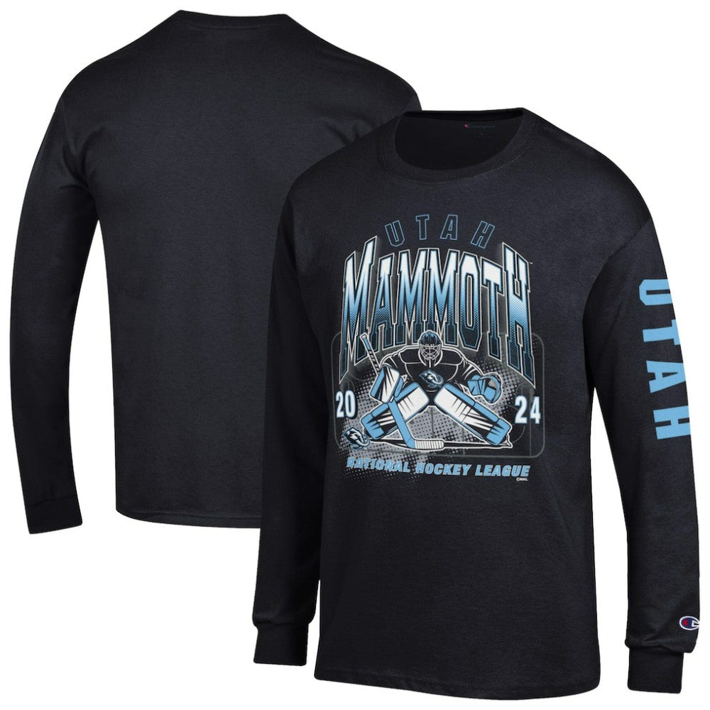 Utah Mammoth Champion Long Sleeve Jersey T-Shirt - Black - NHL 203407133