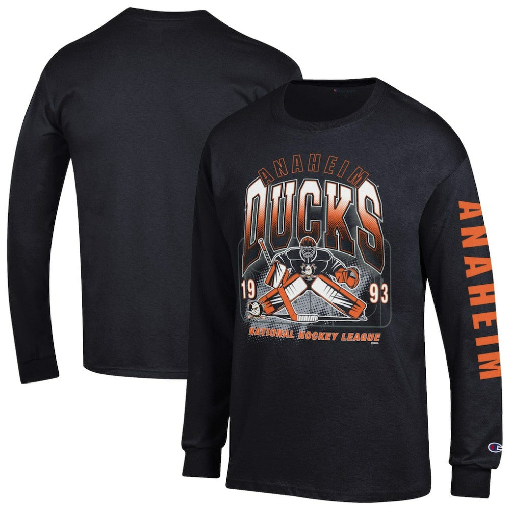 Anaheim Ducks Champion Long Sleeve Jersey T-Shirt - Black - NHL 203407140