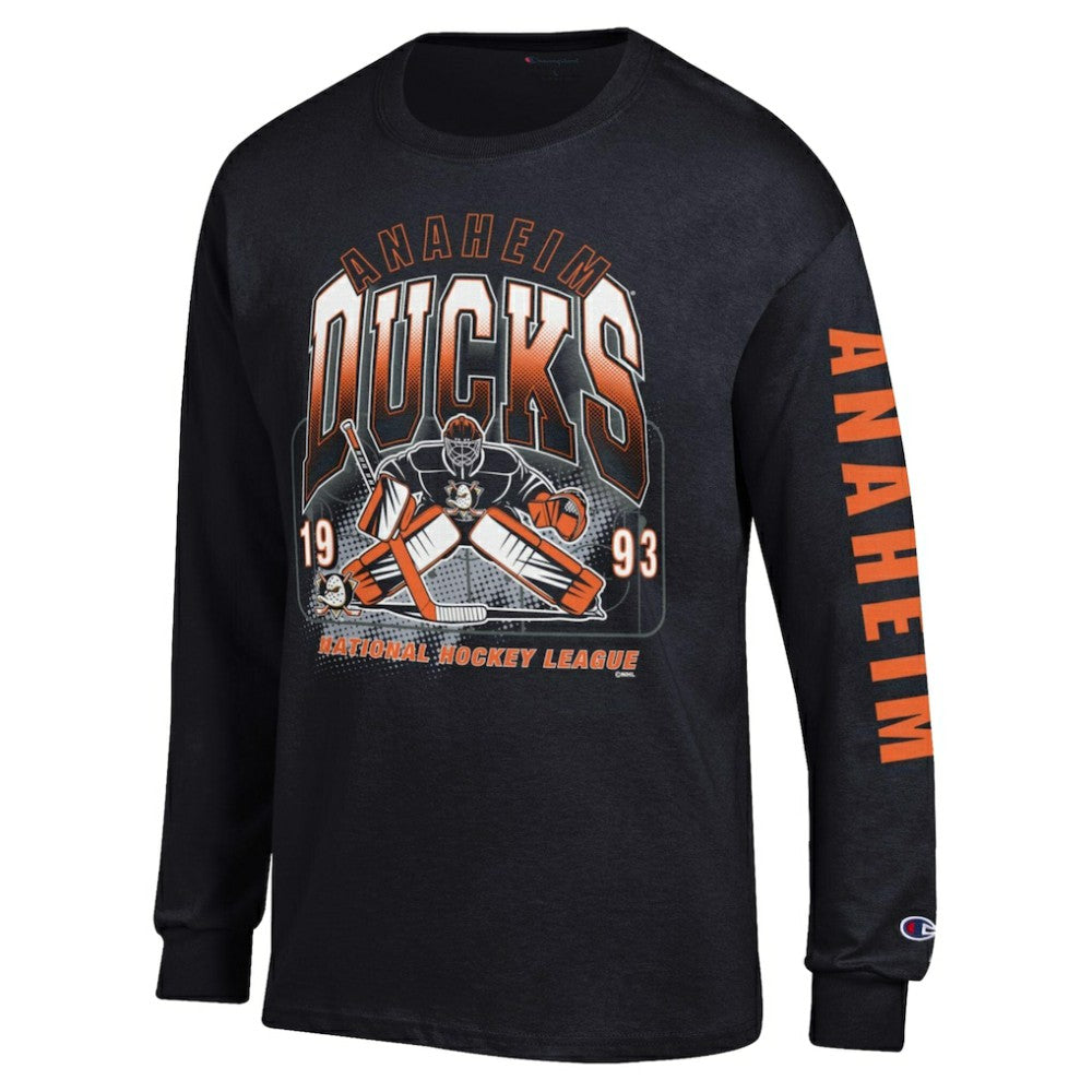 Anaheim Ducks Champion Long Sleeve Jersey T-Shirt - Black - NHL 203407140