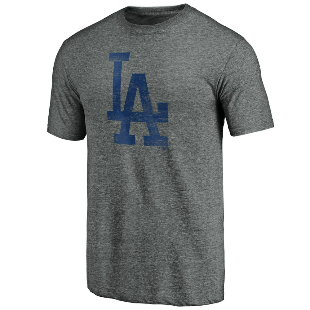 Los Angeles Dodgers Weathered Logo Tri-Blend T-Shirt - Heather Gray - MLB Online