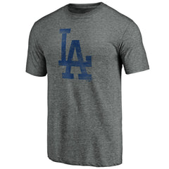Los Angeles Dodgers Weathered Logo Tri-Blend T-Shirt - Heather Gray - MLB Online