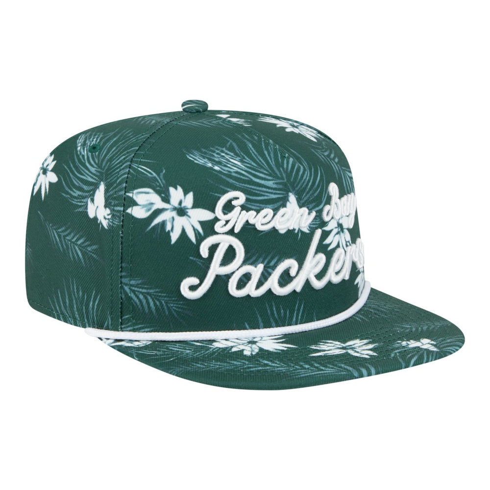Green Bay Packers New Era Palm Print A-Frame 9FIFTY Snapback Hat Green