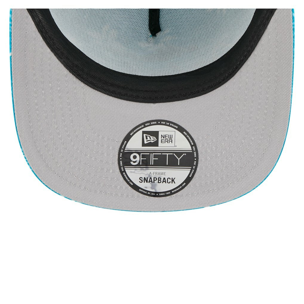 Miami Dolphins New Era Palm Print A-Frame 9FIFTY Snapback Hat Aqua