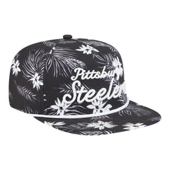 Pittsburgh Steelers New Era Palm Print A-Frame 9FIFTY Snapback Hat Black